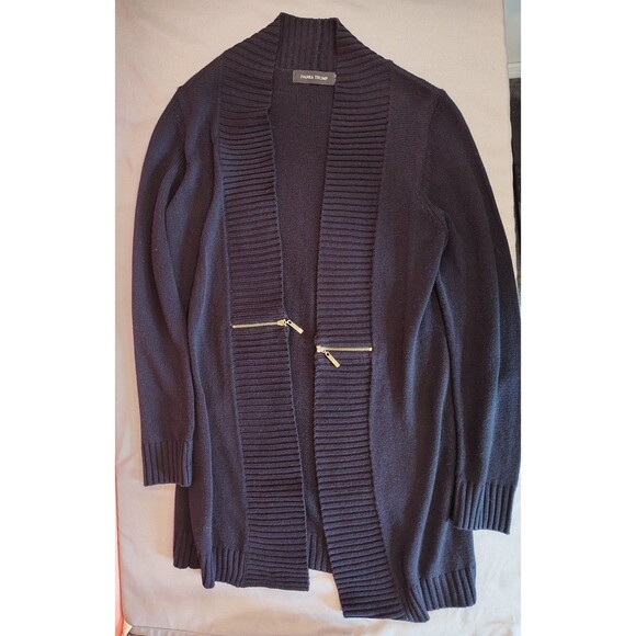 Women's Ivanka Trump Open Cardigan Sweater Navy Blue Small - Picture 3 of 6